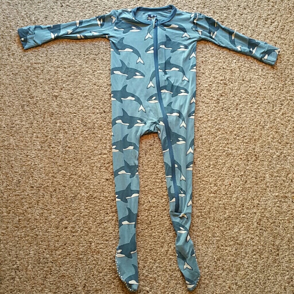 KicKee Pants Orca Footie w/ Zipper